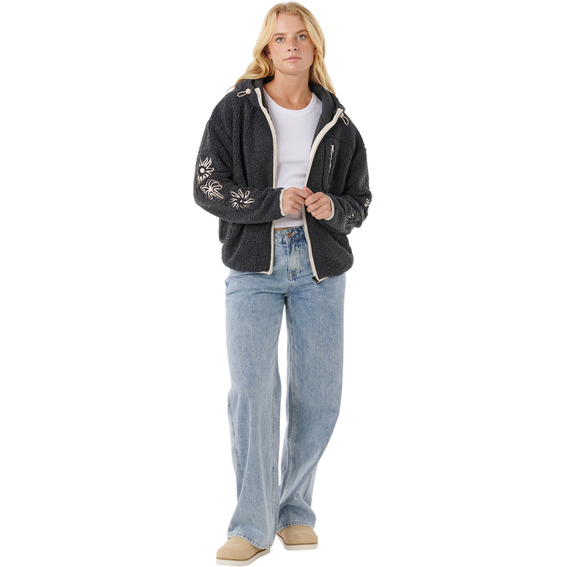 2025 Rip Curl Womens Pacific Rider Polar Fleece 09YWFL - Noir